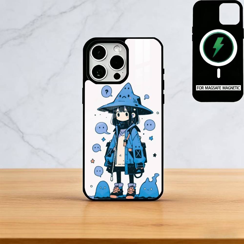 

Kawaii Illustration Phone Case For iPhone17,16,15,14,13,12,11 Plus,Pro Magnetic with Magsafe Wireless Charging iPhone15Pro