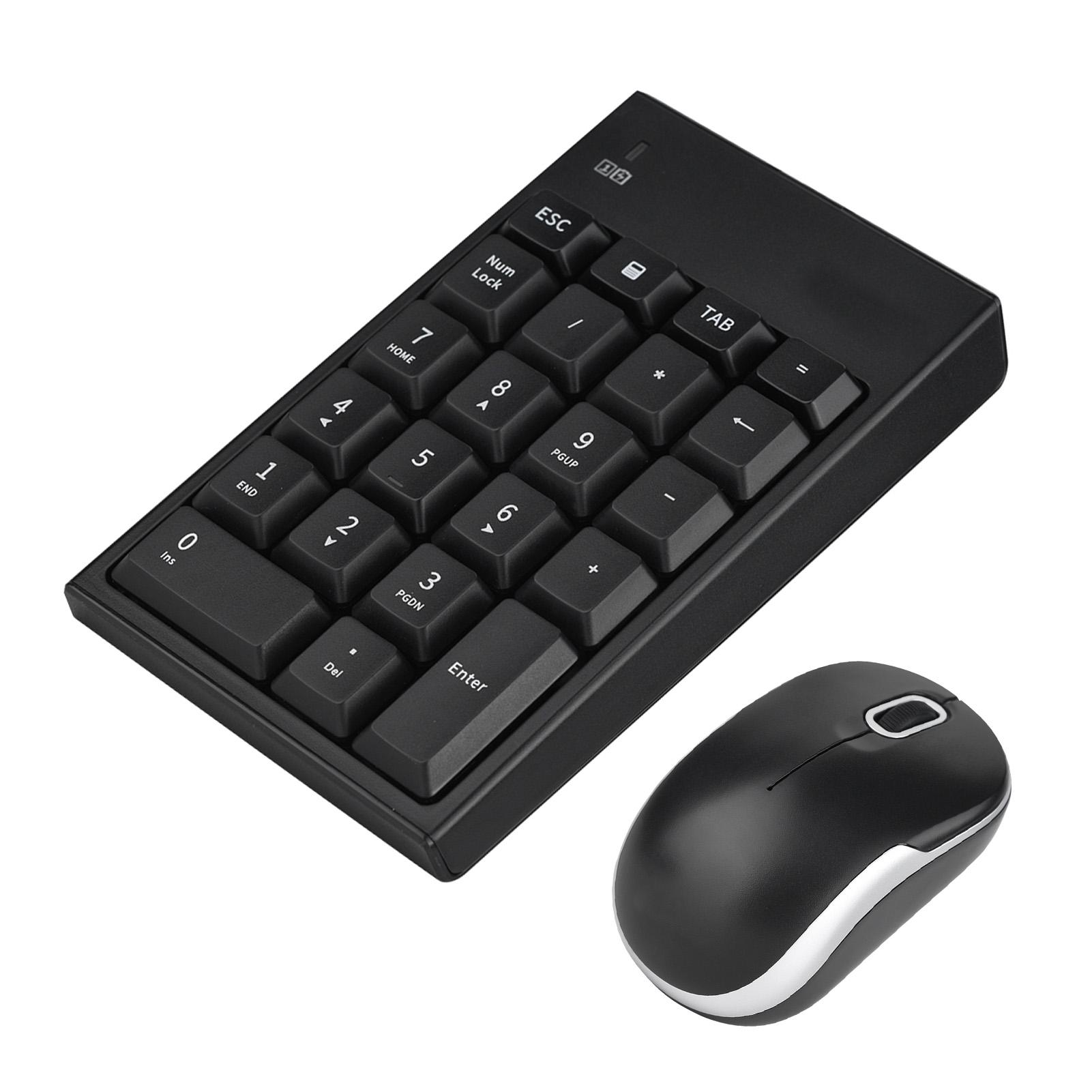 

Беспроводной комплект клавиатуры и мыши 2,4 ГГц, оптическая мышь 1200 DPI и беспроводная цифровая клавиатура на 22 клавиши