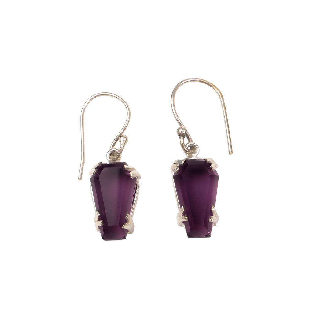 Amethyst Gemstone 925 Sterling Silver Jewelry Handmade Drop/Dangle Earrings1.45" EE-129-11