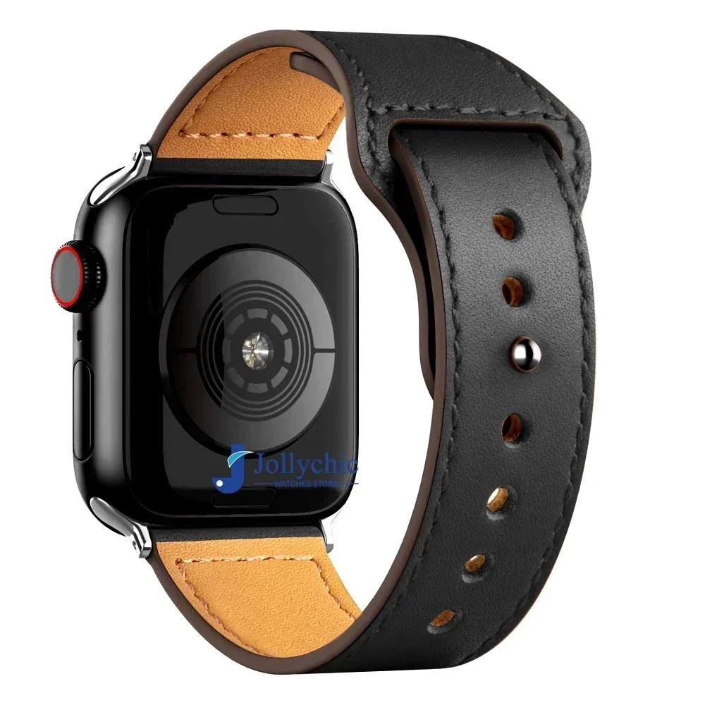 Watchband Leather Strap for Apple Watch Band 44mm 45mm 41mm 40mm 42mm 38mm 49mm 45 Mm Correa Bracelet IWatch Series 8 Ultra 3 6 SE 7 Strap