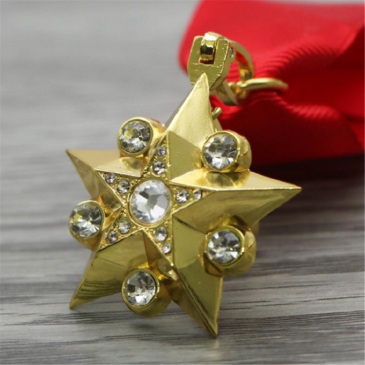 Retro Look High Rank Glowing Star Brooch Alloy Badge Pin Excellent For Armed Forces Theme Gatherings Present