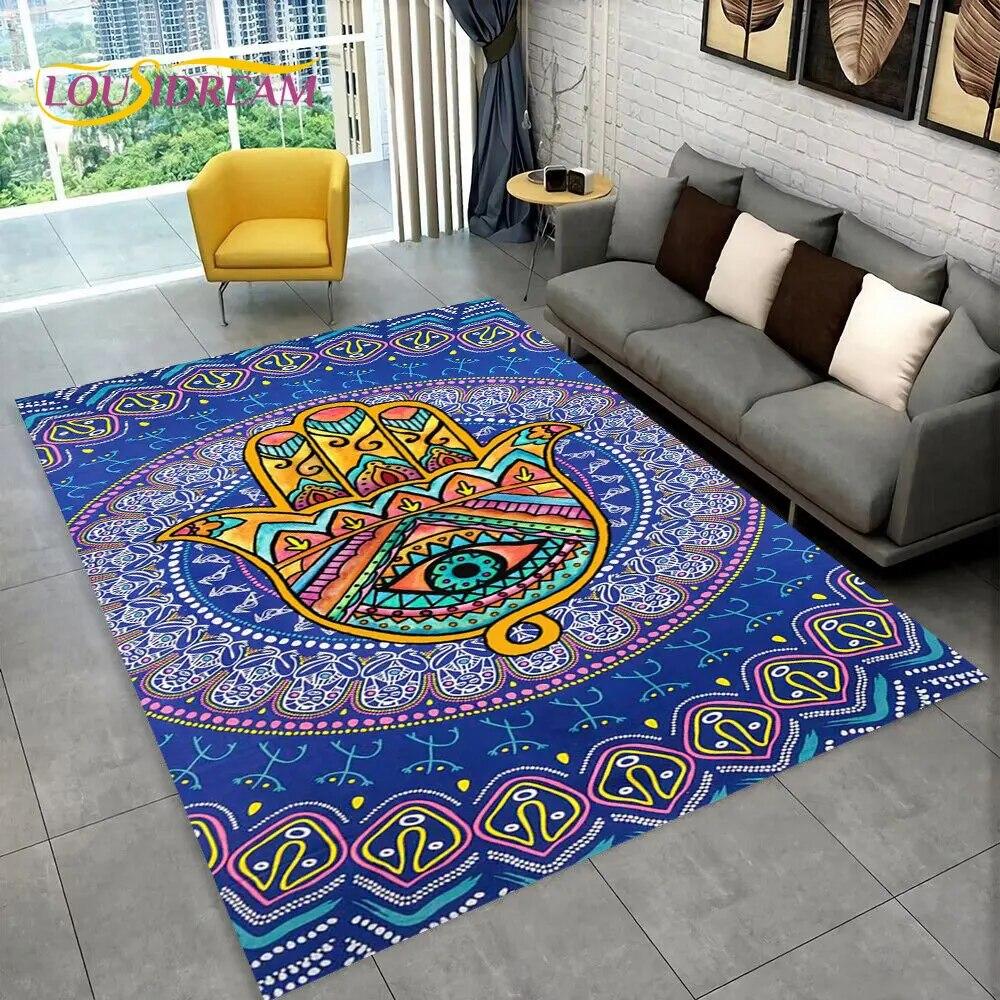 Nazar Evil Eye Tree of Life Area Rug,Carpet for Home Living Room Bedroom Sofa Doormat Kitchen Decor,kids Play Non-slip Floor Mat