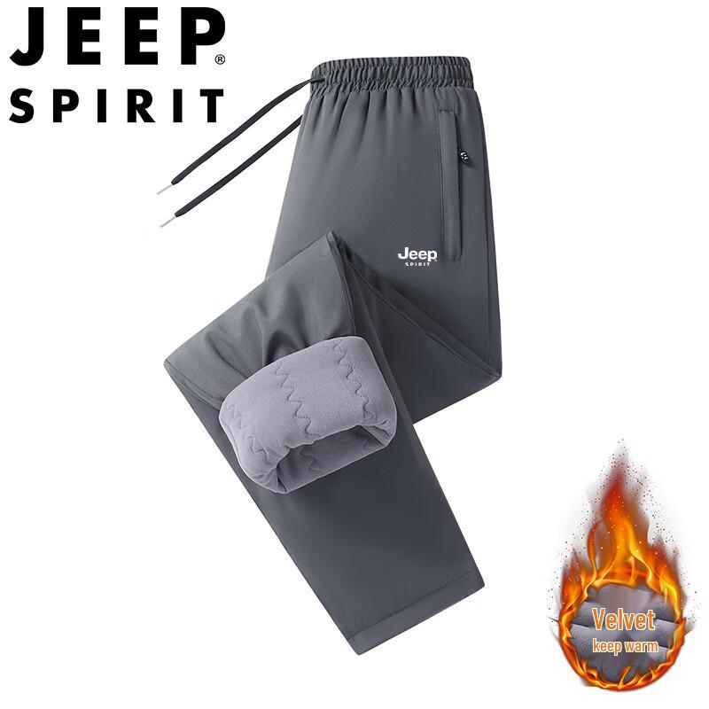 JEEP SPIRIT Men s Fleece-Lined Straight-Leg Casual Pants XL