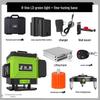 High Precision 12/16 Line Green Light Infrared Laser Level for Walls and Floors with Automatic Leveling
