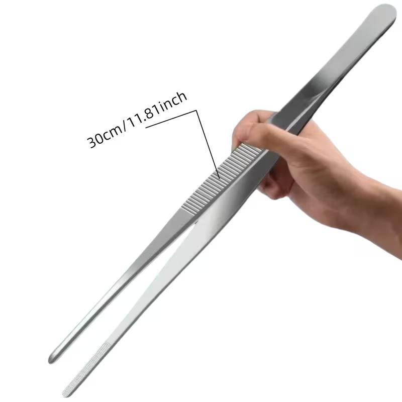 30CM Nerezové pinzety s protiskluzovou rukojetí | Rovný/Zakřivený hrot pro opravy elektroniky, rybaření, řemesla