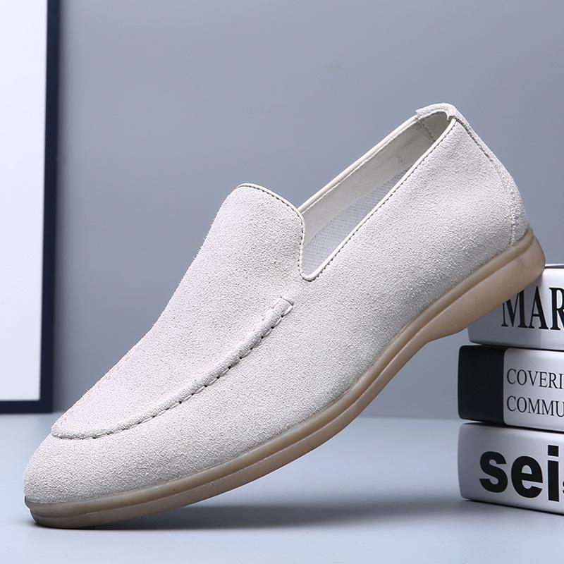 Retro British Fur Turning One Pedal Men's Business Breathable Foot Cover Casual Soft-soled Lazy Shoes