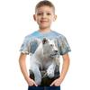 Fashionable Summer Children's Top Creative Colorful Fun Animal 3D Printed T-shirt Boys Girls Comfortable Soft Breathable Short Sleeves T-shirt