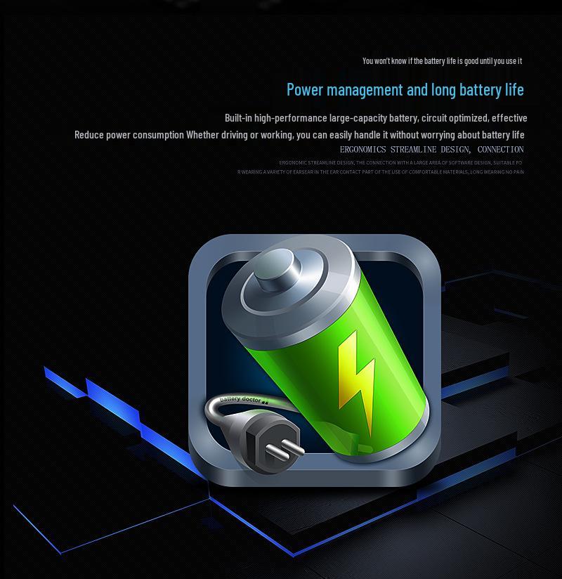 V9 Bluetooth Headset, Upgraded Version with Voice Control, Business Car-Mounted Ear-Hook Stereo.