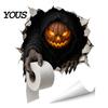Graphic Wall Stickers for Refrigerator Spooky Crack Ghost Toilet Tank Lid Sticker, Halloween Horror 3D Broken Zombie Waterproof PVC