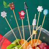 Christmas And New Year Disposable Fruit Sticks Fruit Forks Creative Art Toothpicks (100 Sticks Per Pack)