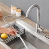 Stainless Steel Pull-Out Kitchen Faucet, Hot and Cold Water Dual-Use, Splash-Proof, Fast Heating, Household Washbasin Faucet