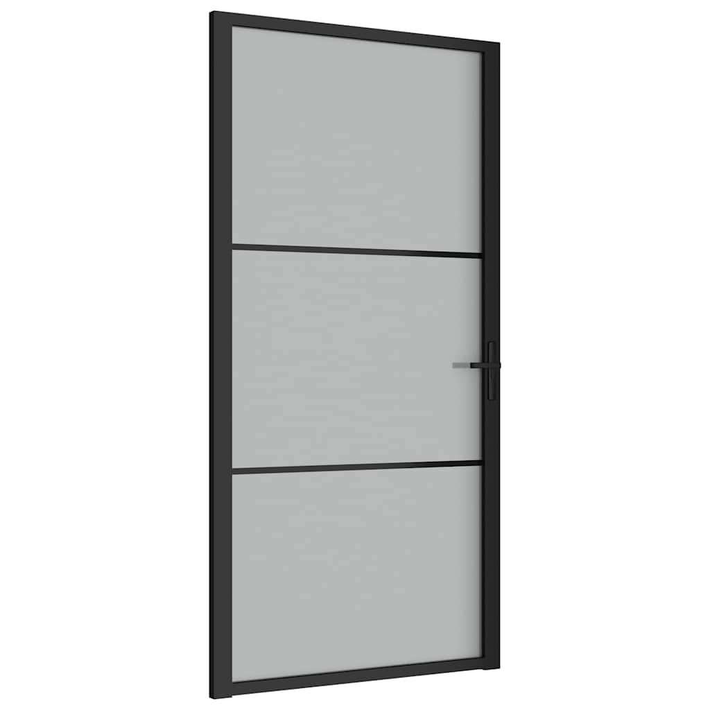 Vidaxl Interior Door, 102.5X201.5 Cm, Black, Glass and Aluminum