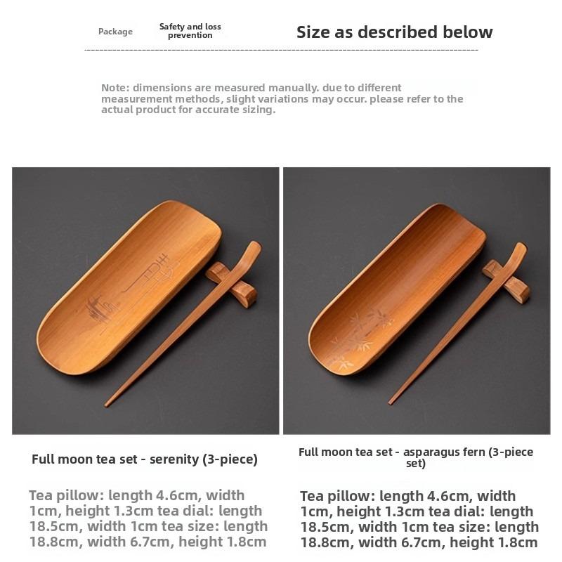 Wenzhu Tee-Set aus rein handgefertigtem chinesischem Natur-Bambus, lackfrei, Teelöffel, Teeklammer, Teelotus, Teezubehör