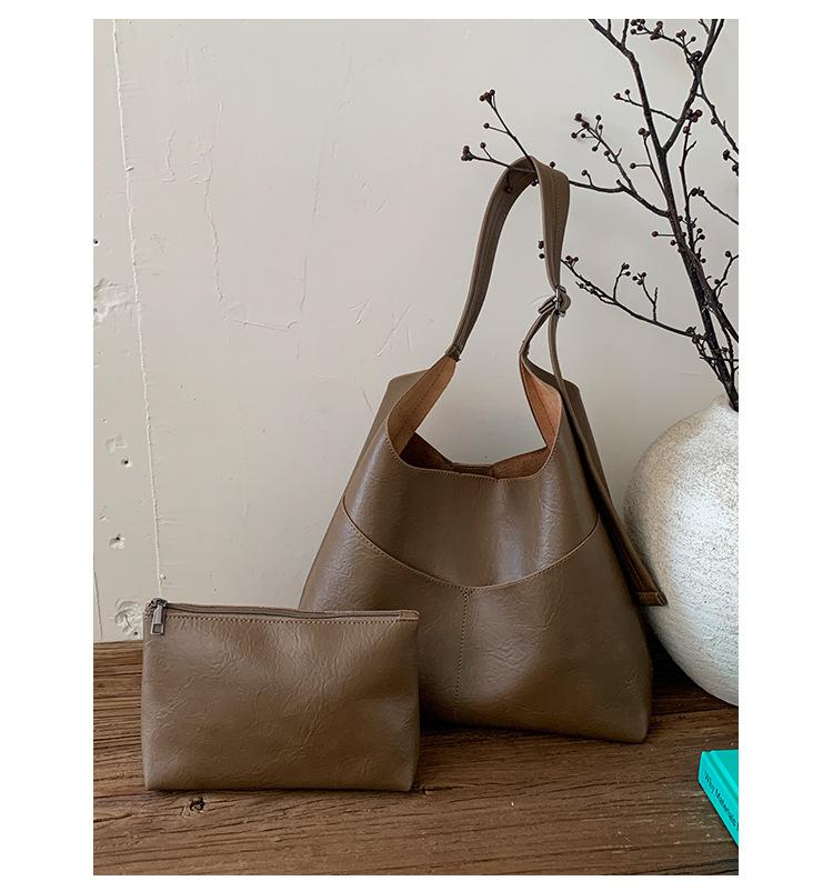 

Retro casual large-capacity tote bag new 2025 new high-end tote child and mother bag single shoulder messenger bag tide