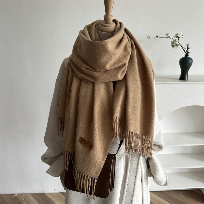 Autumn And Winter  Cashmere Scarf For Women, Solid Color Warm Shawl, Fashion Tassel Scarf, Versatile Scarf