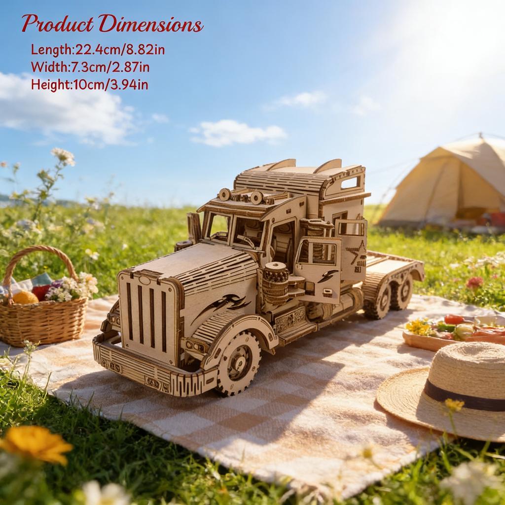 DO-IT-YOURSELF Wooden Truck Miniature Kit 3D P High Quality Durable Design Safe for Children uzzle Imaginative Holiday Birthday Present Toy