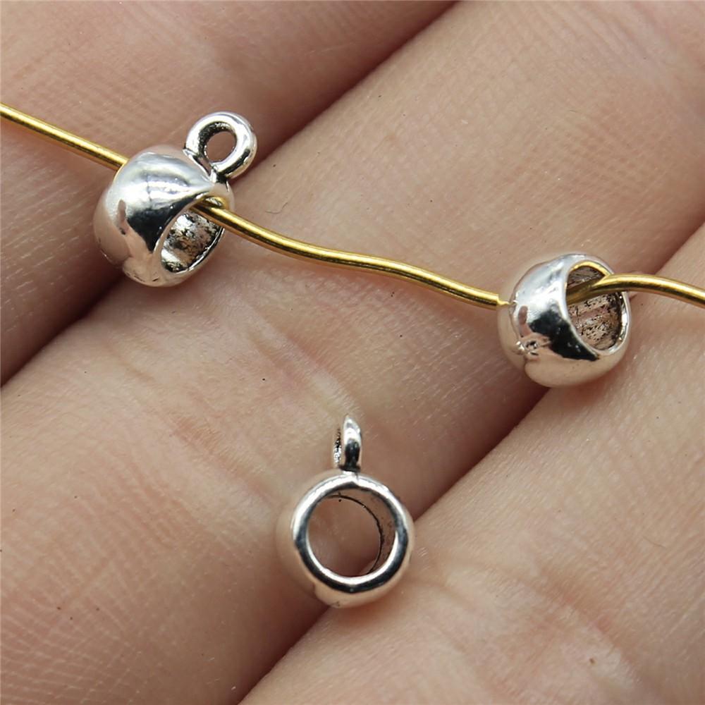 20pcs Bails Beads Connector Charms Jewelry Findings DIY Bails Beads Charms Connector Wholesale Antique Silver Color