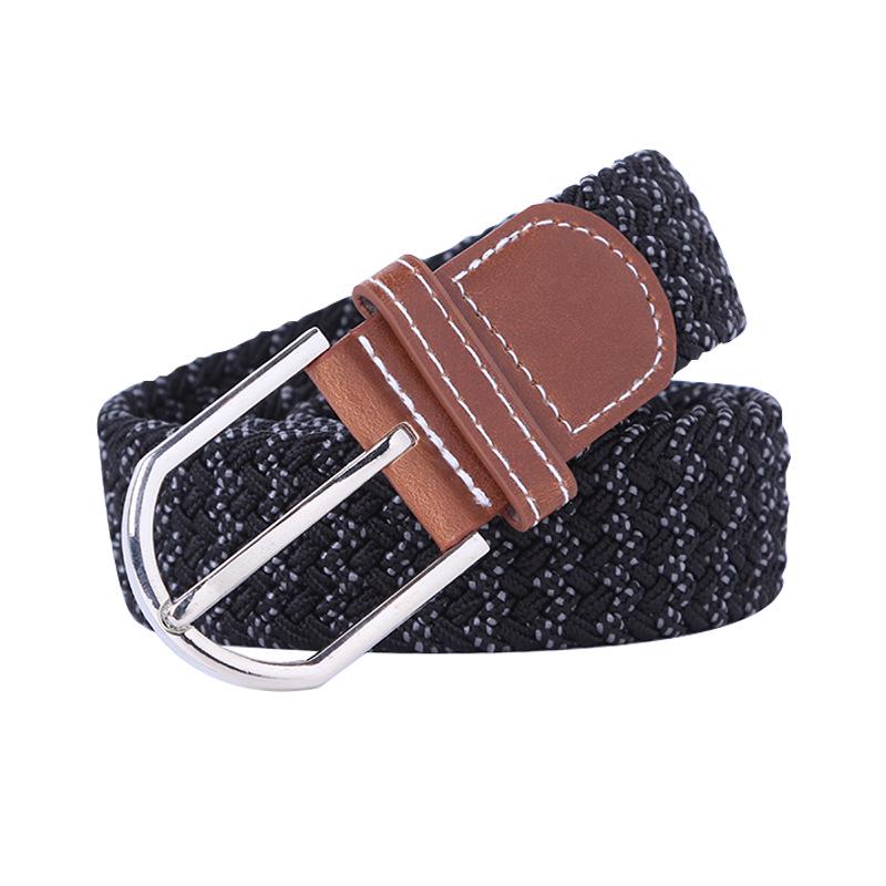 Handwoven Cross-Border Fashion Belt with Pin Buckle – Versatile Twill Men's & Women's Wide Elastic Waist Belt