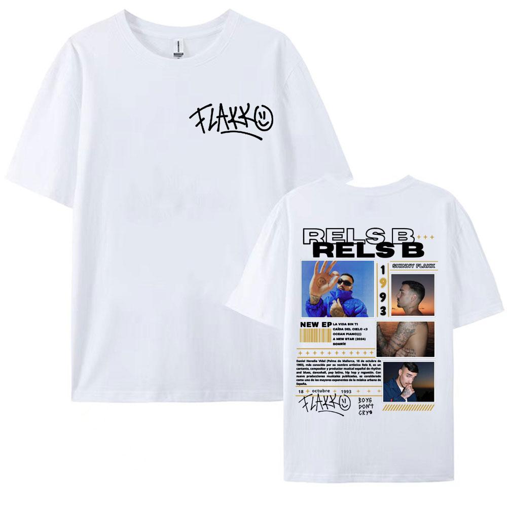 Rapper RELS B Skinny Flakk 2025 Tour Tshirt Men Clothing Fashion Hip Hop Punk Street Tshirts Unisex High Quality Cotton T Shirt