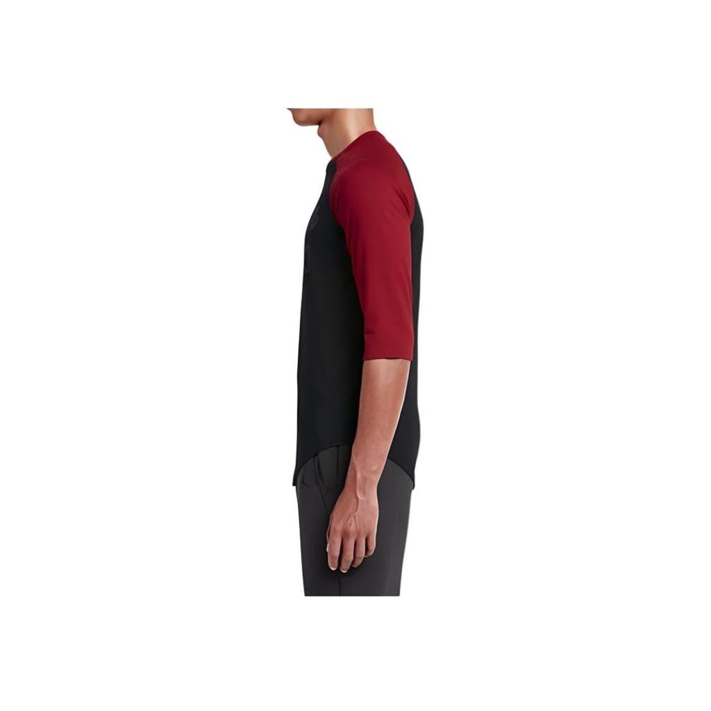 Jordan Brand Crew Neck 3/4 Sleeve T-Shirt Men Tops Black Red 724504-010
