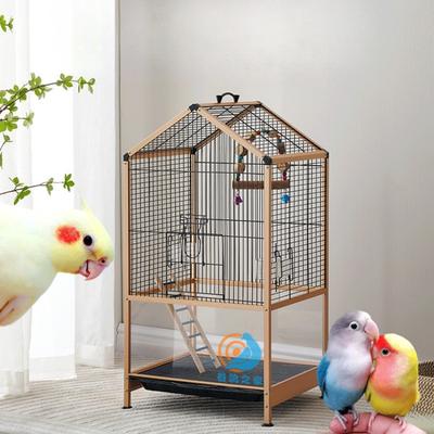 Luxury Parrot Cage Anti-Splash Design Aviary Villa with Bathing Area Spacious Bird House for Cockatiels Home Flight Habitat
