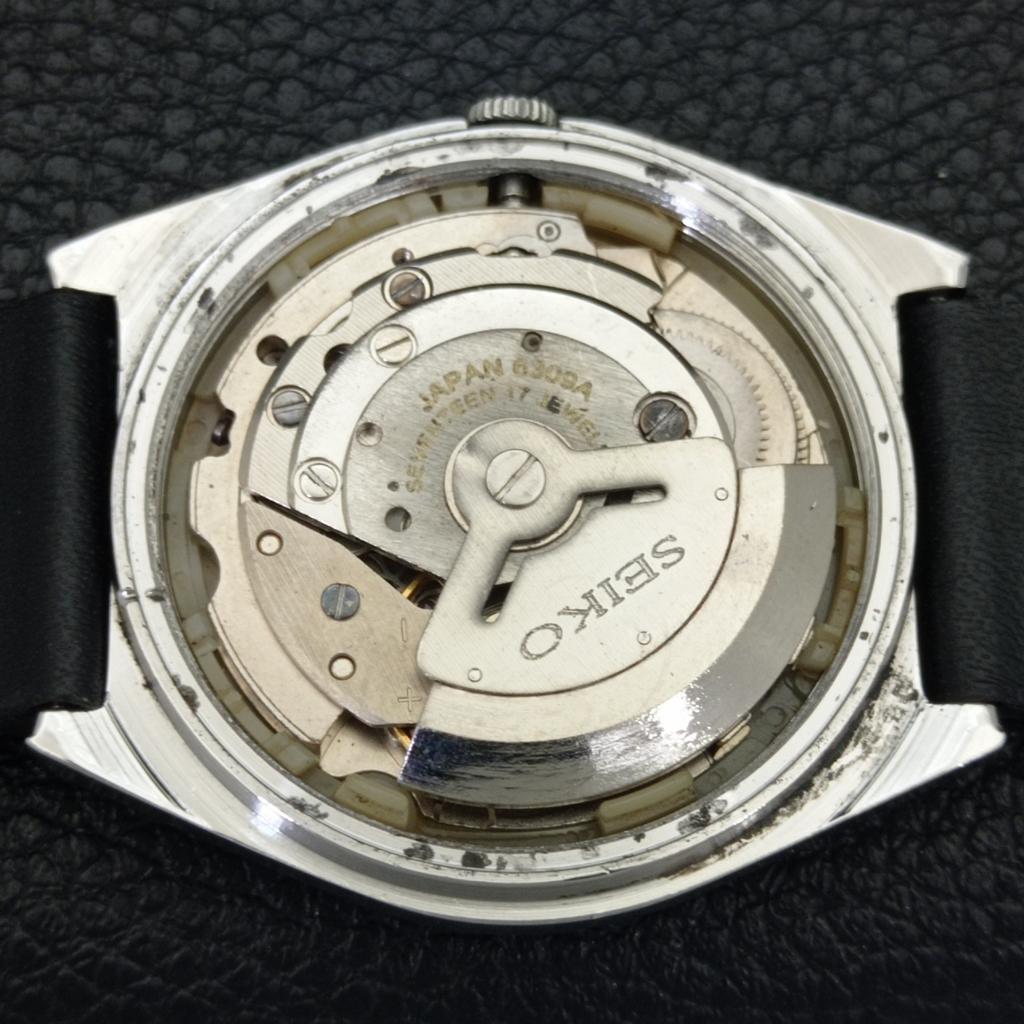 AUTOMATIC 6309A VINTAGE SEIKO 5 JAPAN MENS SILVER COLOR DIAL WATCH A701516-5 R206b-a701516