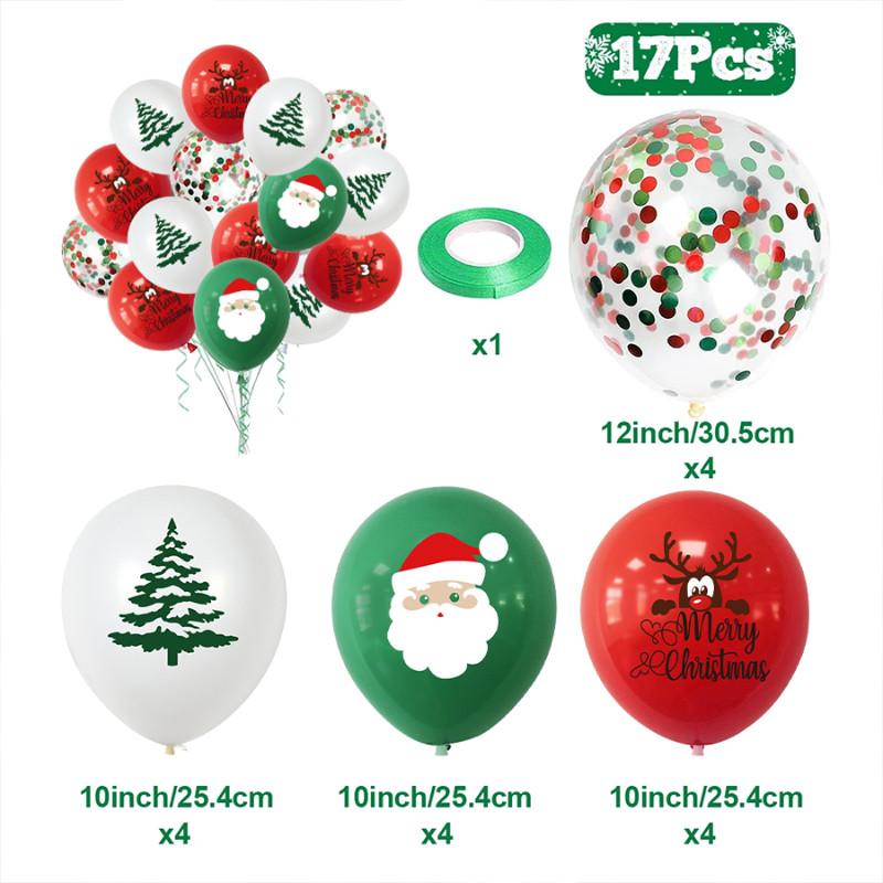 15-30pcs Christmas Latex Balloons Santa Claus Snowman Elk Xmas Tree Balloons for Christmas Party Supplies Favors Xmas Holiday