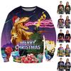Suéter de Natal Feio Aconchegante e Festivo com Design de Dinossauro para Mulheres e Homens
