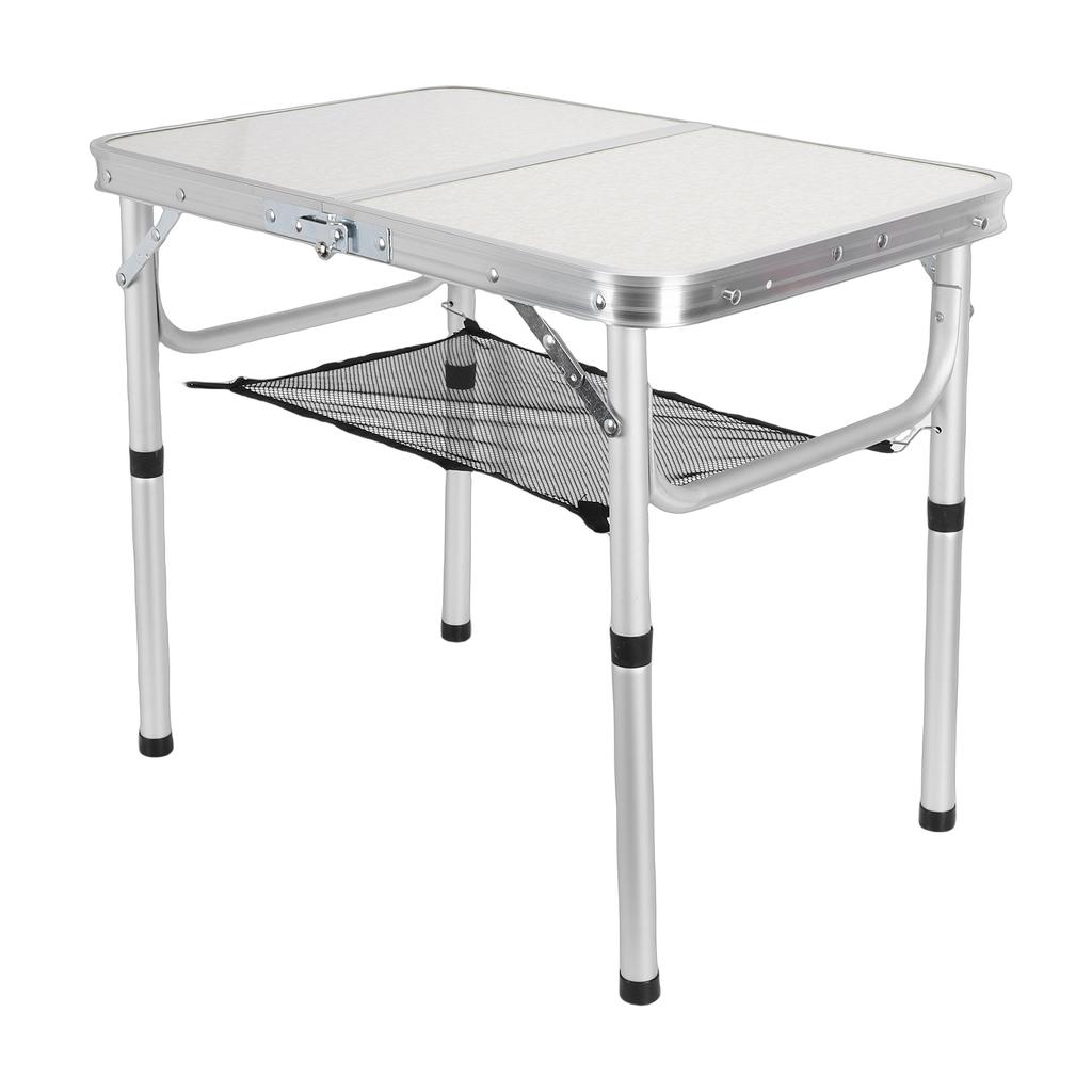 Folding Camping Table Height Adjustment Portable Pinic Table Aluminum Alloy with S Hooks for Outdoor