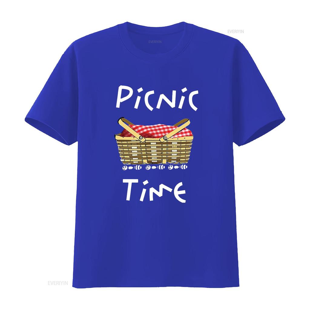 Picnic Time Ants Carry Off the Basket Funny Design T Shirt Vintage Washed Breathable Fashion Unisex Versatile