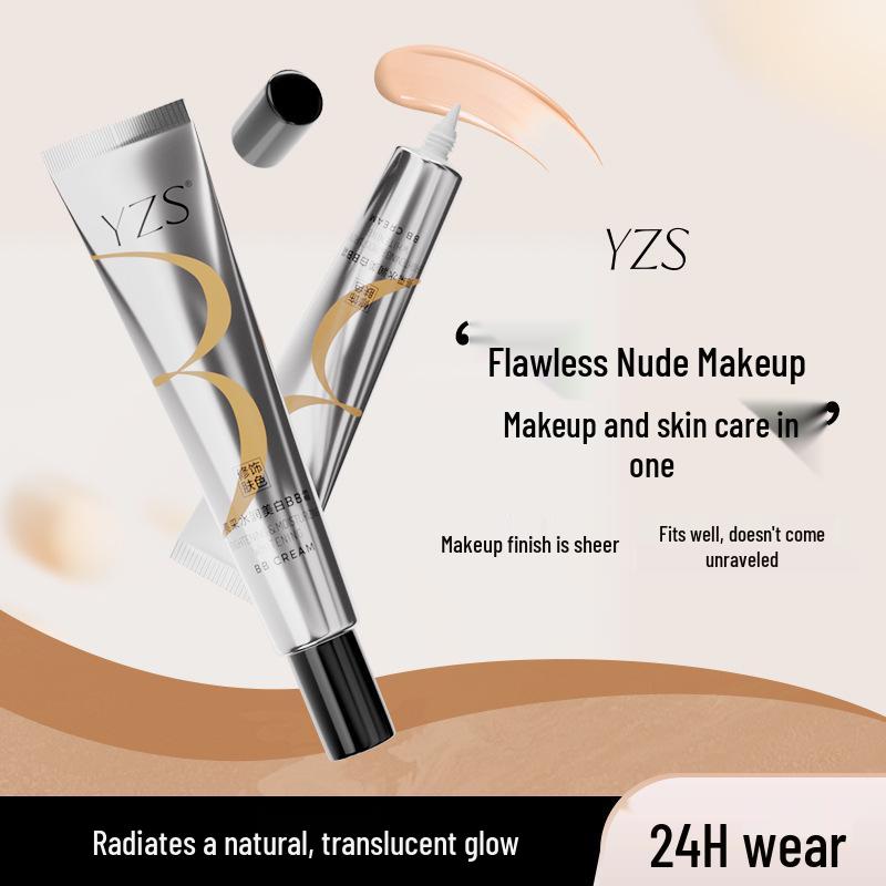 Certified Whitening BB Cream: Moisturizing Concealer for Red Acne Scars, Water Glow Finish, Long-lasting Foundation.