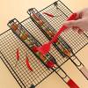 Wholesale Outdoor Wooden Handle Barbecue Cage Camping Meat and Vegetable Barbecue Net Rack Picnic Barbecue Tools