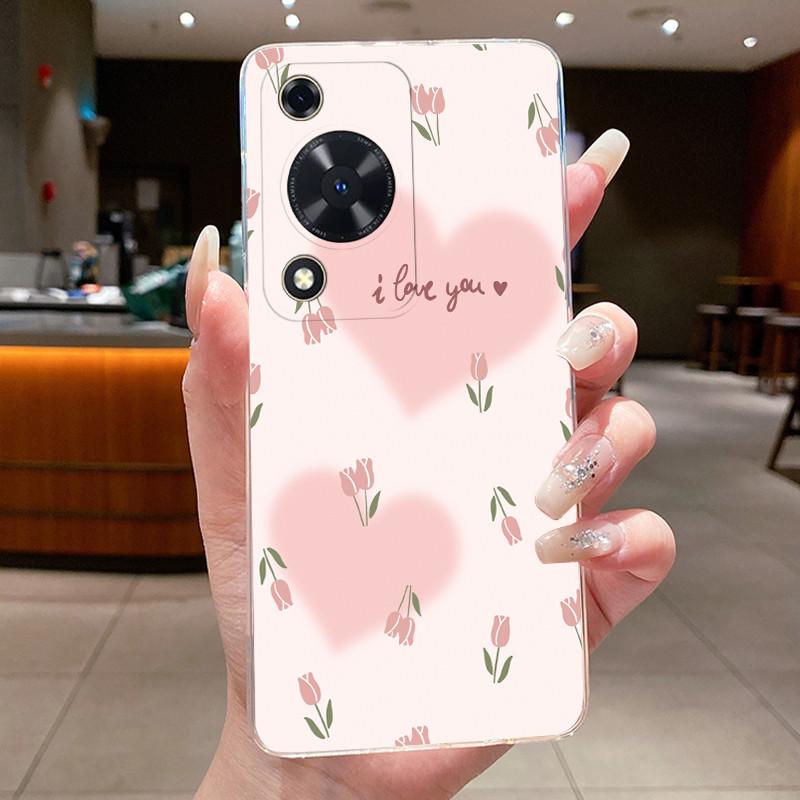 For Huawei Nova Y63 Case NovaY63 Y 63 Phone Cover Clear Silicone Fashion Flower TPU Soft Cases for Huawei Nova Y72s Back Shells