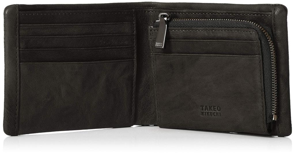 [Takeo Kikuchi] Oyster Kleine Bifold-Geldbörse, Schwarz