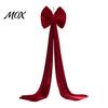 Reusable Event Ornaments Large Burgundy Velvet Bow, Giant Hanging Wall Decor for Indoor Wedding Backdrop, Christmas Tree Topper, Bridal Shower
