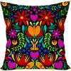 Composite Dragonfly Flower Dahlia Throw Pillow Case Linen Square Cushion Cover Home Sofa Decorative Pillowcase