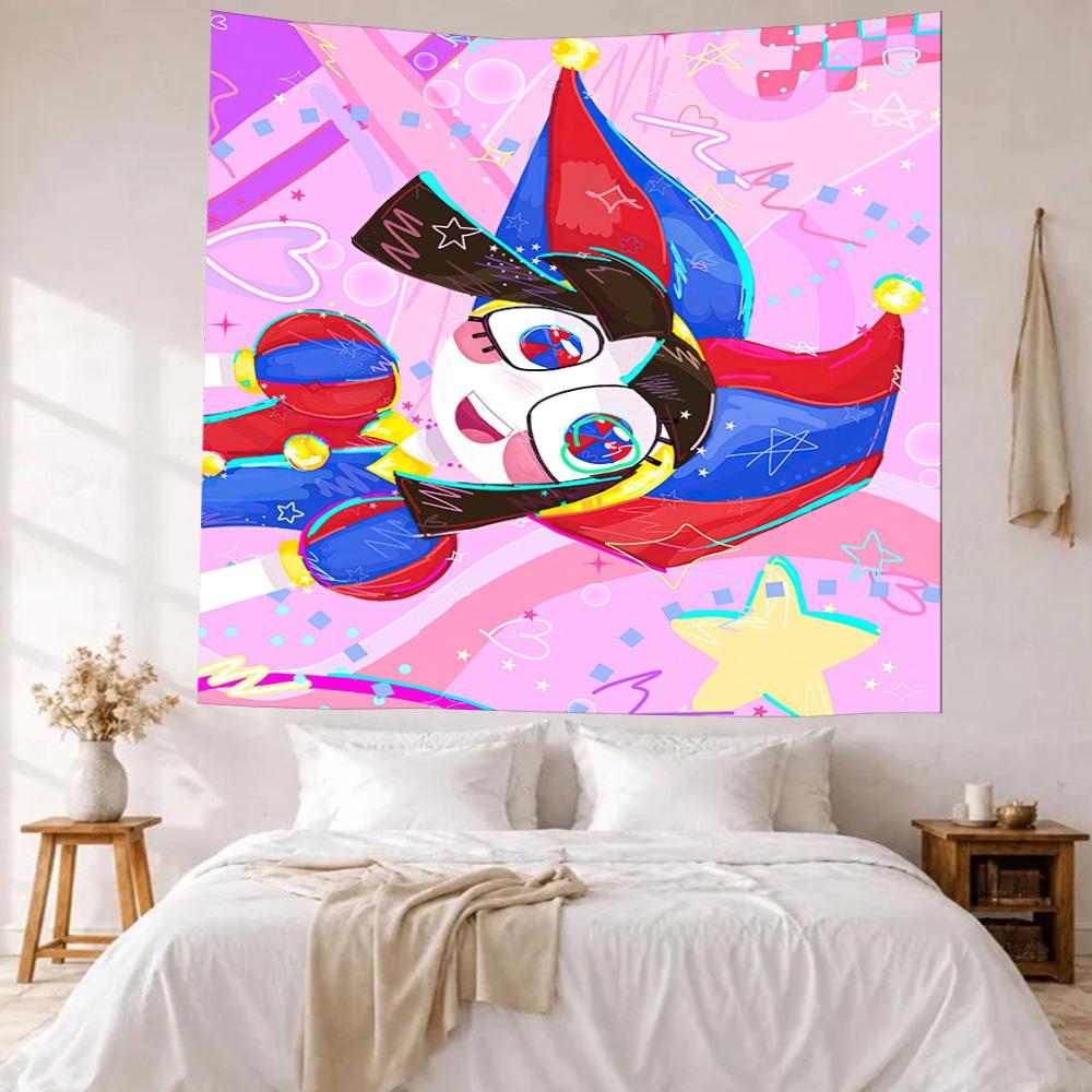 Digital Circus2 Wall Decor Tapestry Art For Pet Memorial Birthdaywedding Party Backdrop Family Gift