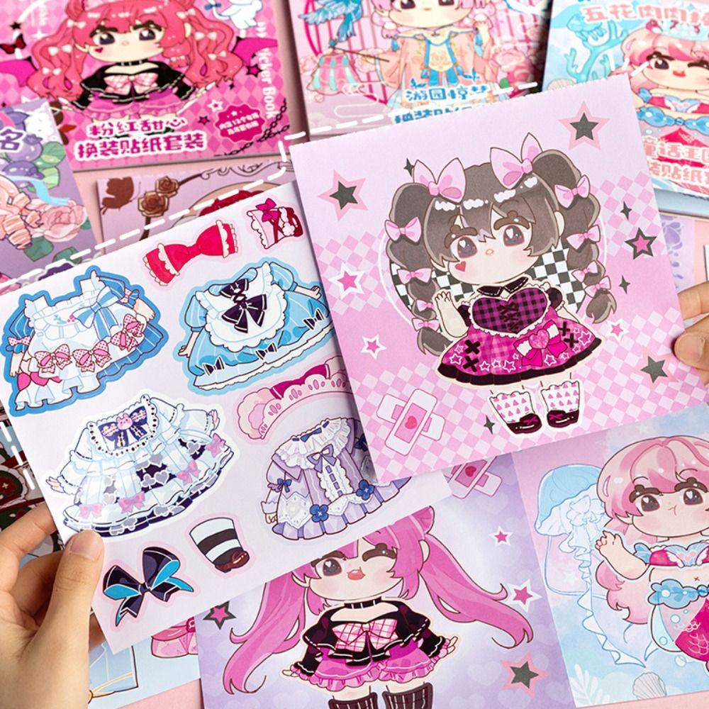 Paper Painting Book Stickers Clothes Dress-up Outfit Stickers Dress Up Sticker  Kids