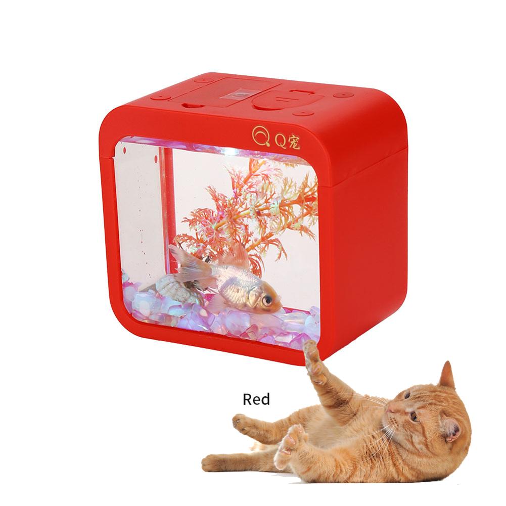 5 Farben Fischbox mit Licht, kreatives, abnehmbares Mini-Gehäuse, Aquarium-Aquarium-Zubehör