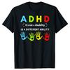 Lustiges ADHS-Aufmerksamkeits-Grafik 100% Baumwolle T-Shirts Herren Damenmode Lässiges T-Shirt Locker Übergroß Streetwear T-Shirt