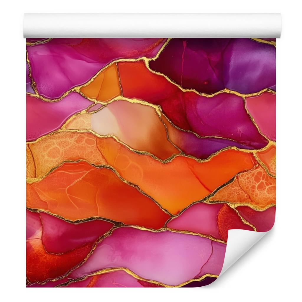 Ink red, peach and purple wallpaper 50x1000