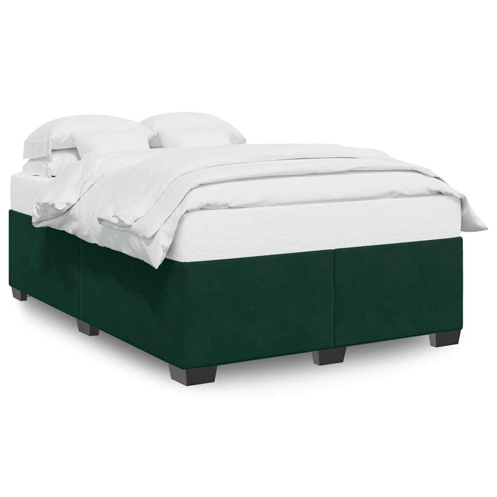 Bed Frame without Mattress Dark Green 140 x 190 cm Velvet