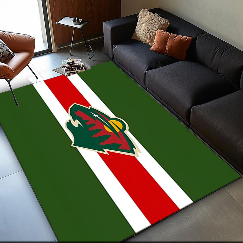 Minnesota Wild Teppich für Innen und Außen, Teppiche für Spielzimmer, Zuhause, Büros, Wohnzimmer, Heimdekoration, Weihnachts-Fan-Geschenk