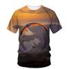 Parachute Paraglider Patroon T-shirt Voor Mannen Sky Scape 3D Geprint Korte Mouwen Zomer Mode Street Tees Ronde Hals T-shirts