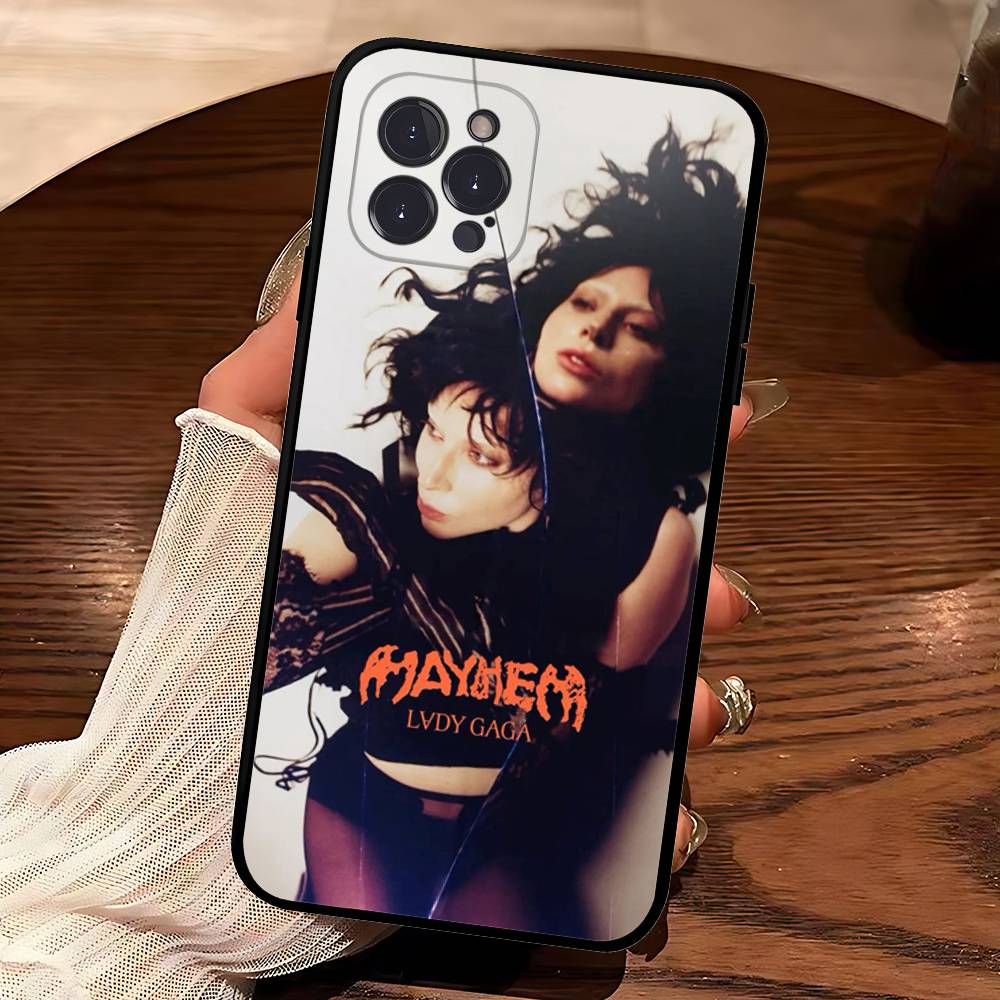 Coque de téléphone Singer L-Lady Gaga Pour IPhone 17 16 15 14 13 12 11 Pro Max Plus Mini Silicone Noir