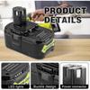 Gilt für 2024 18V 6.0Ah P108 Akku-Ersatz für Ryobi 18 Volt Akku Lithium P102 P103 P104 P105 P107 P109 P122, Akku für Ryobi ONE+ Akku-Werkzeug