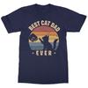 Best Cat Dad Ever Father - Daddy Cats Lover Retro Unisex T-Shirt HU29