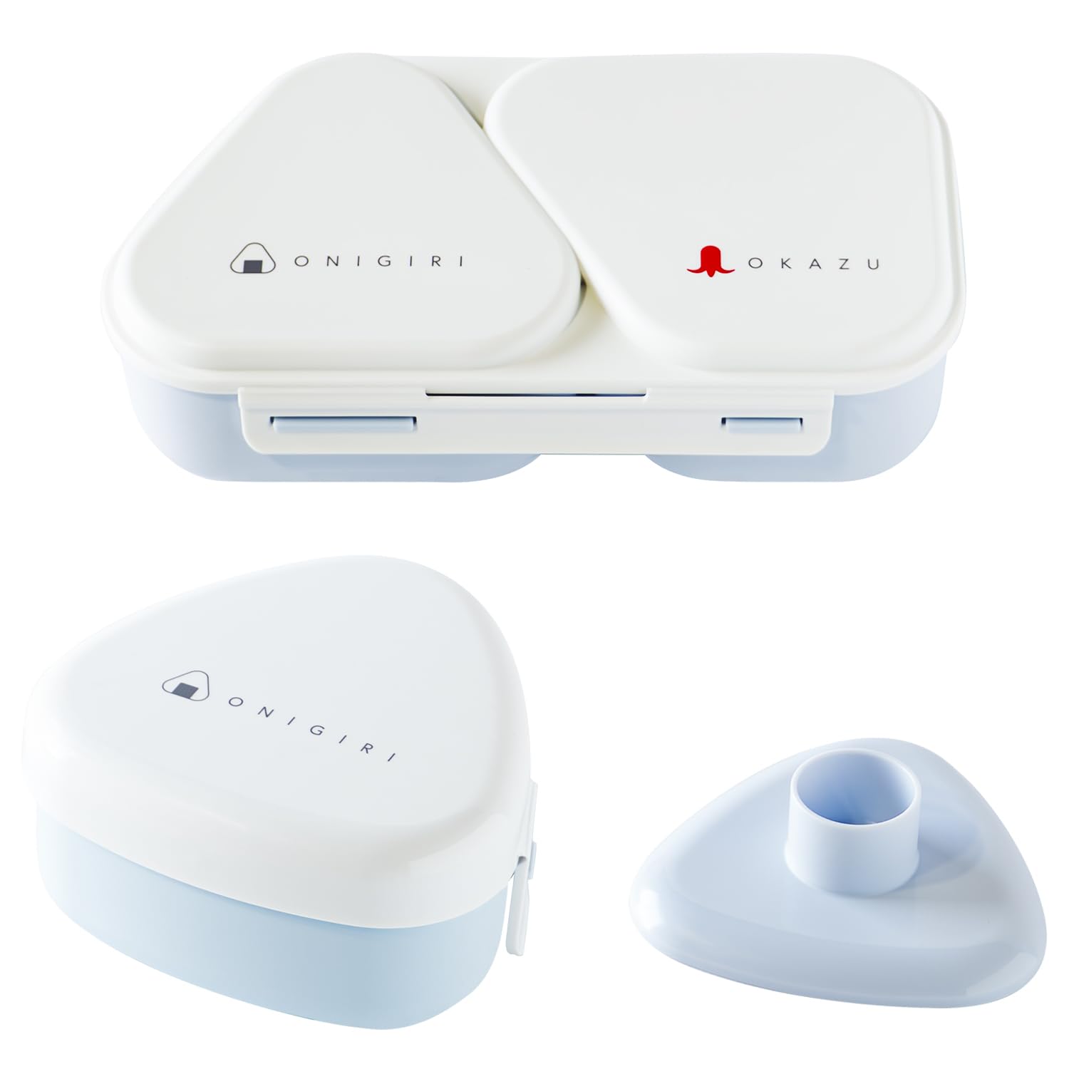 OSK Onigiri Lunch Case Onigiri Case Bento with Pressed Microwave Made in Japan  & Set, Box, Blue, Mould, Safe, LS-15 LS-20,