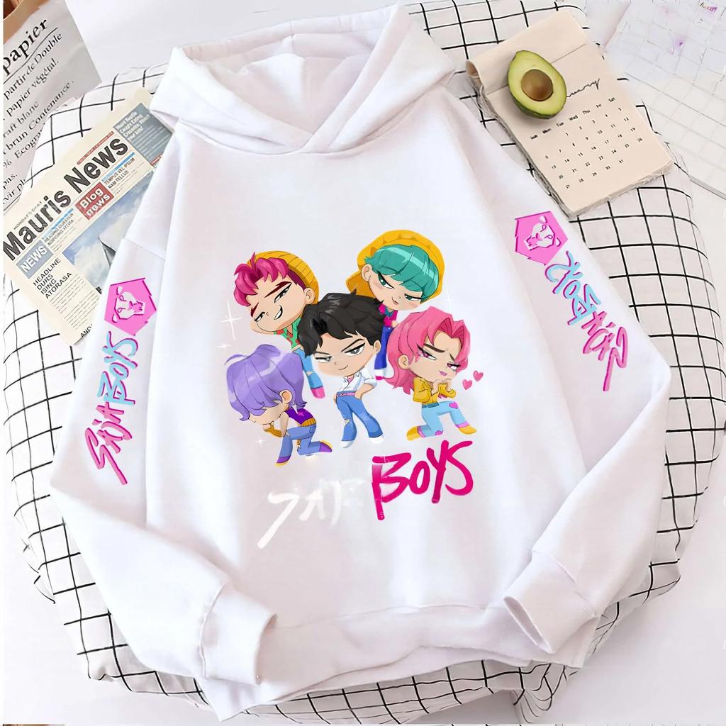 Autumn Winter KPop Demon Hunters Print Children's Hoodie Fashion Casual Sweatshirt Kids Sportswear Girls Clothes Hooded Pullover