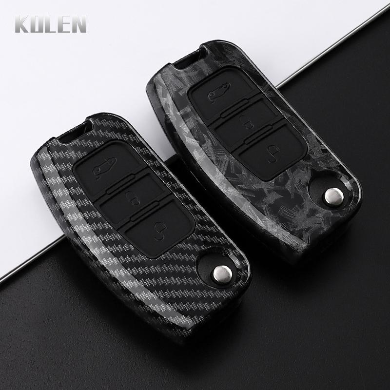 Abs Carbon Fiber Style Car Key Case Cover For Ford Fiesta Focus 2 C-Max Ecosport S-Max Fusion Mondeo Remote Control Case Keyless